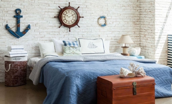 Морской стиль в интерьере спальни: создаем атмосферу курорта в собственном доме.