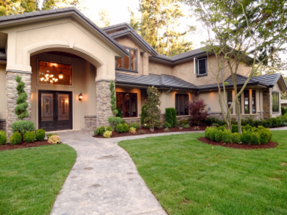 Exterior of an American Luxury Wooden House