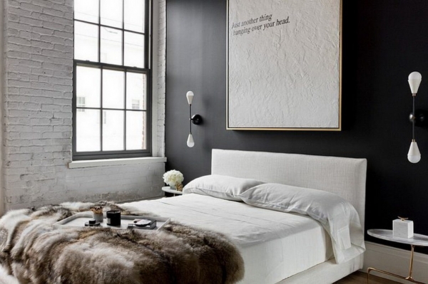 Кирпичная стена в спальне: цвета, формы, способы отделки